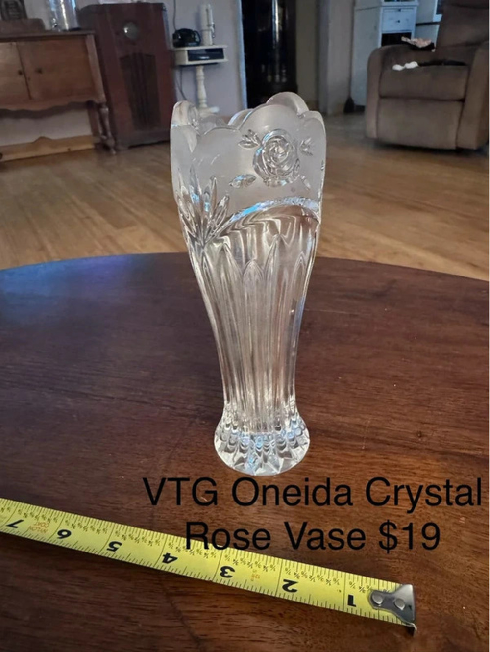 Onieda Crystal Rose Vase
